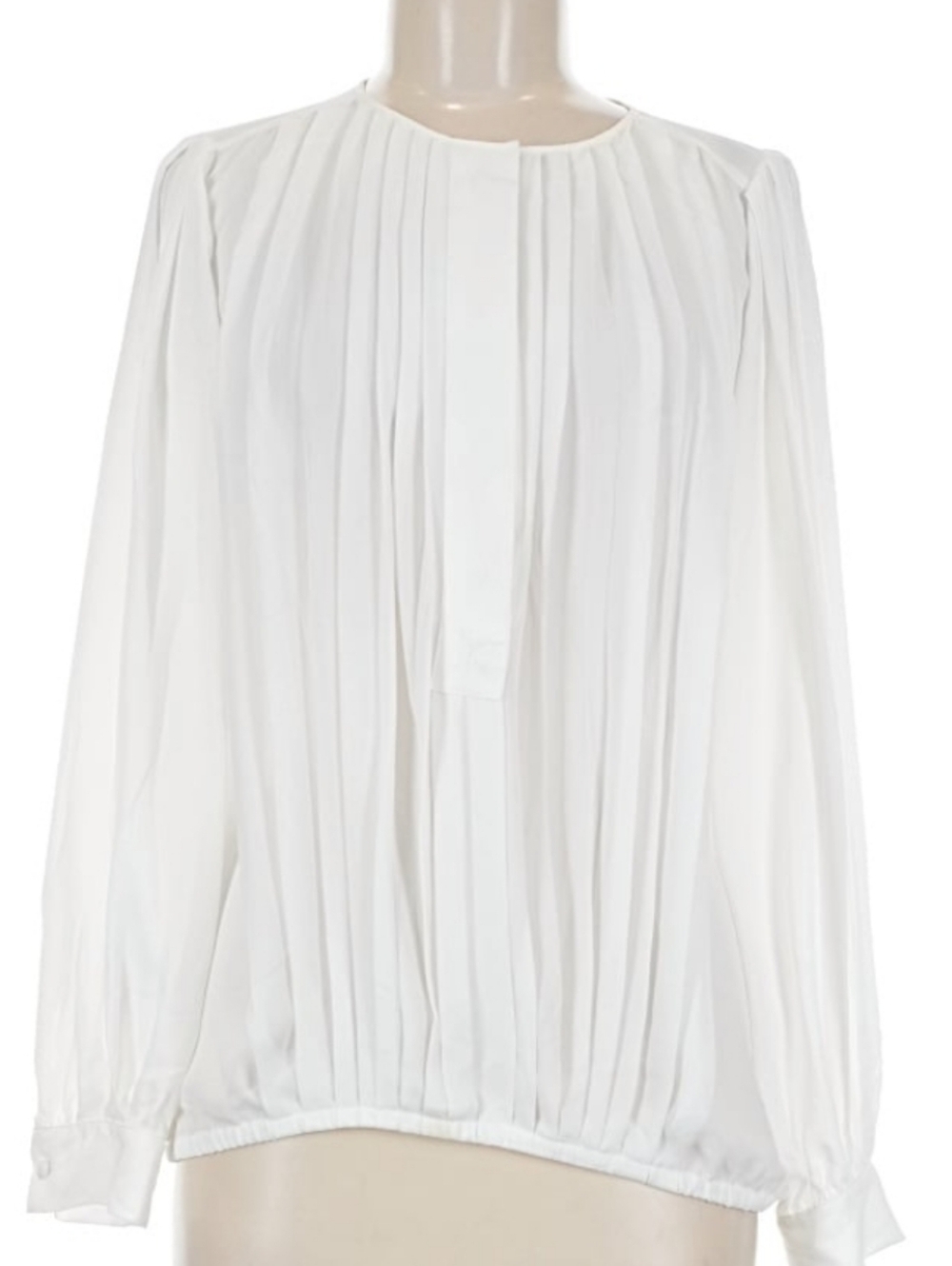 Banana Republic White Pleated V-Neck Blouse - Women